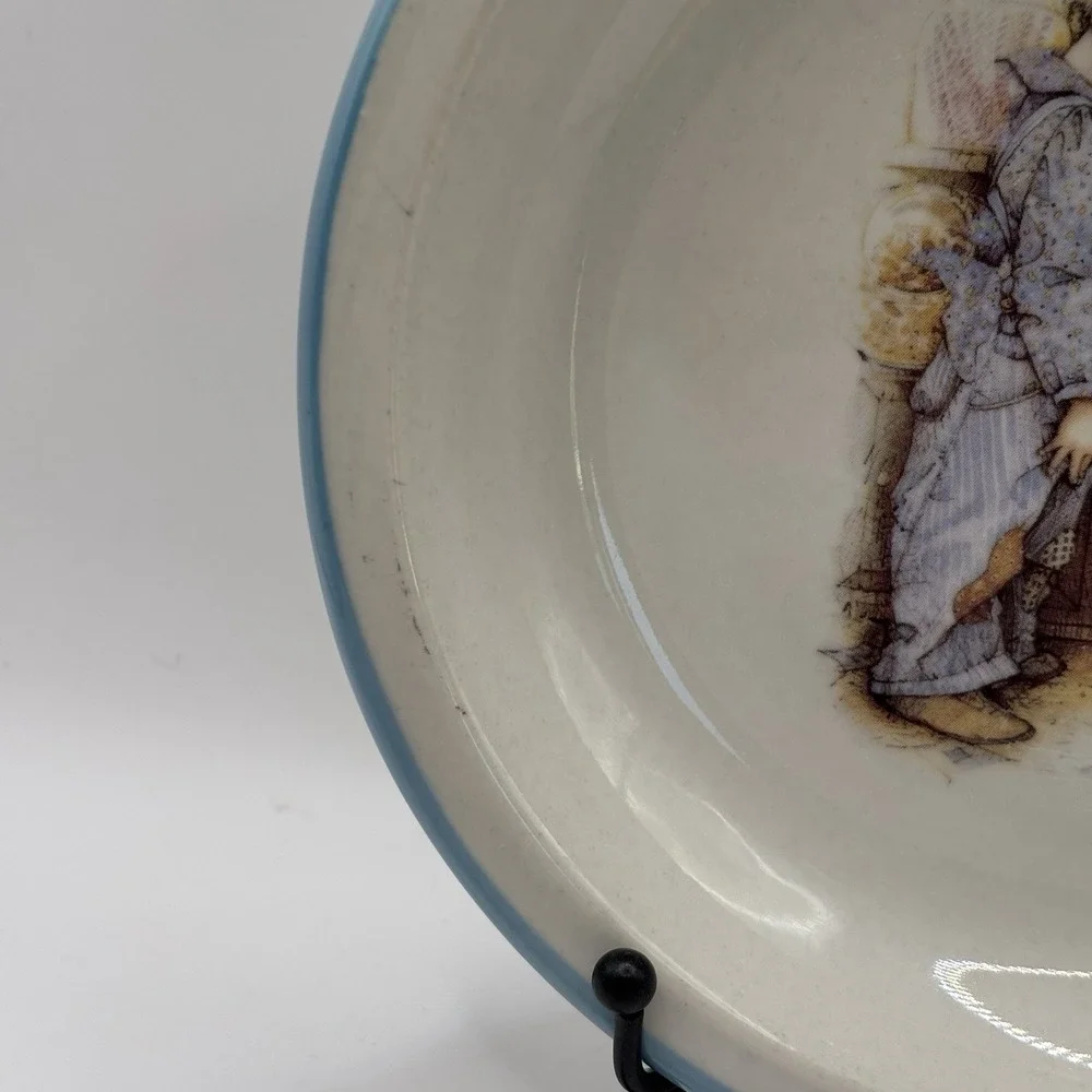 Holly‎ Hobbie Blue Boy Girl Stoneware Plate Decorative Wall Hanging Vintage